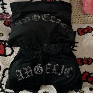 Black Angelic Velour Set